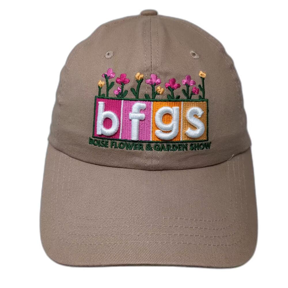 CapAmerica Boise Flower Garden Show Baseball Cap Beige Strapback Hat OS Floral